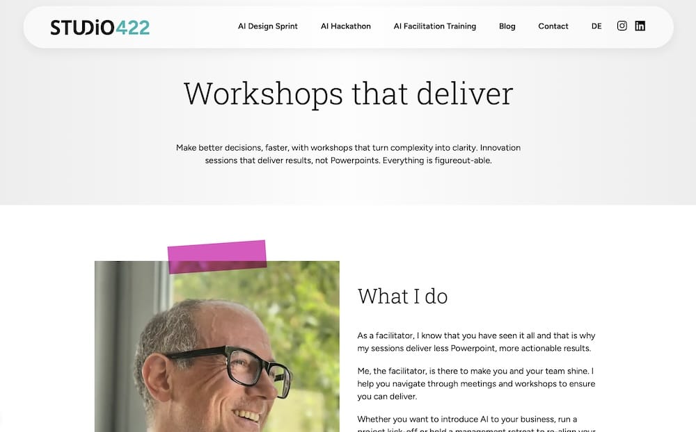 Screenshot der Website studio422.de
